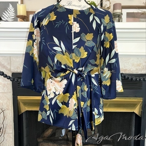 Flawless Satiny Top with Tie on the Side - Picture 2 of 16